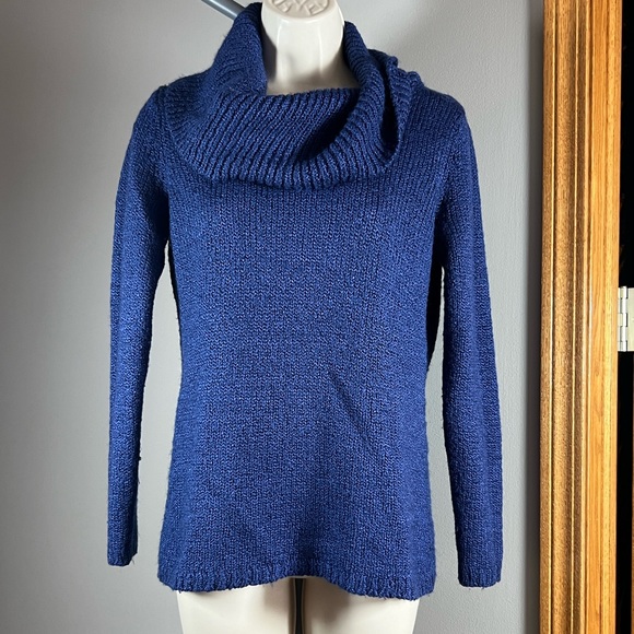 New York and Co Small Blue Cowlneck Sweater - Picture 2 of 5